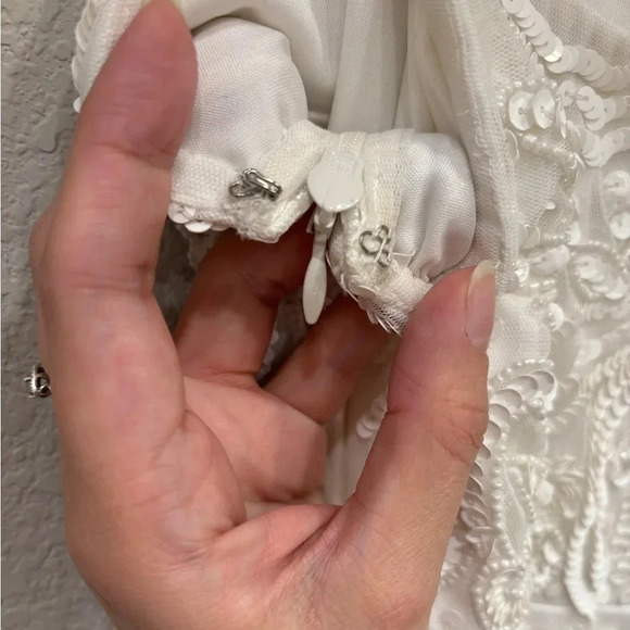 NWOT‎ Lulus Truly Dedicated Ivory Shiny Sequin Sleeveless Maxi Dress - Picture 8 of 11